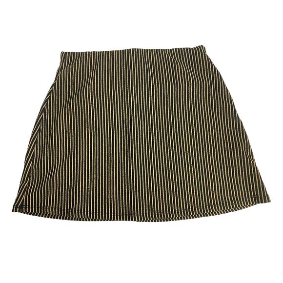 Urban Outfitters Gold and Black A-Line Striped Mini Skirt NEW Size Small - Picture 1 of 8